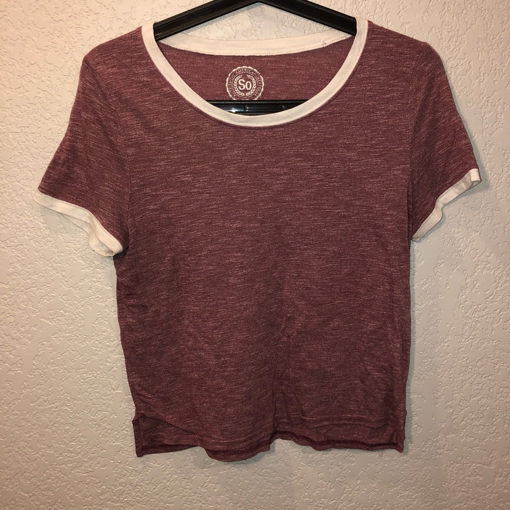 Red/White Crop Tee